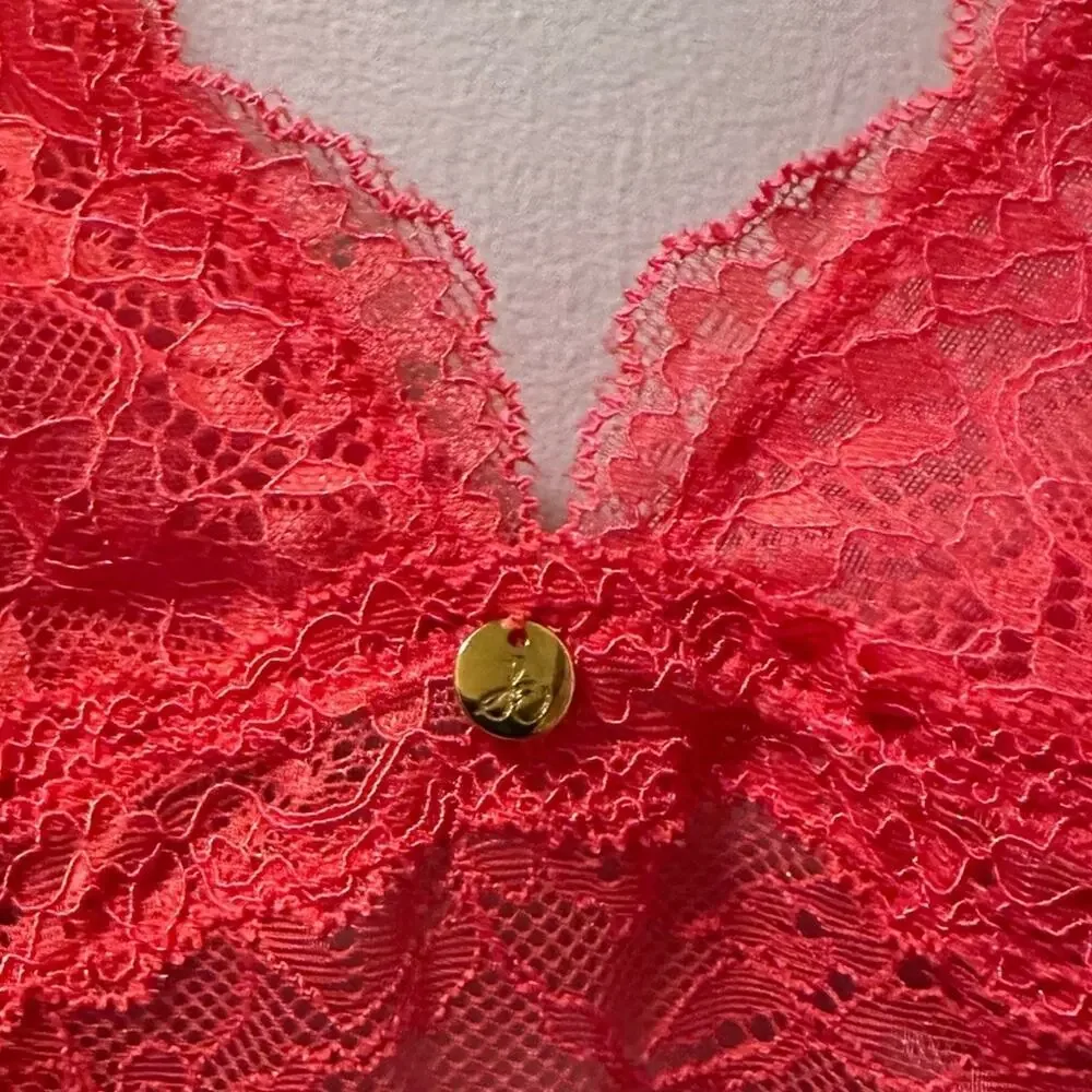 Sam Edelman Lace Halter Bodysuit Size Small ted lace floral strap small